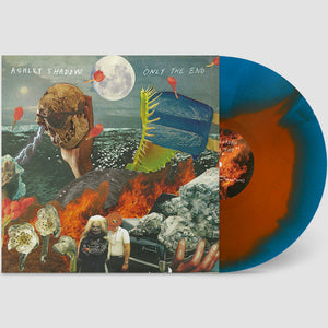 Only The End by Ashley Shadow on Felte Records (the album artwork is a colourful collage of images including hands and a skull against a moonlit ocean; the artist name and album title are hand-written across the top of the sleeve on either side of the moon)