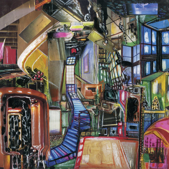 Through A Room by Bill Nace on Drag City Records (the album artwork is a colourful abstract illustration by Daniel Higgs; there is no text or other information on the front cover)