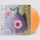 Cream-orange colour vinyl edition of Inside Every Fig Is A Dead Wasp by Lunar Vacation on Keeled Scales Records (the album artwork features an illustration of a purple fig with a wasp in the centre)
