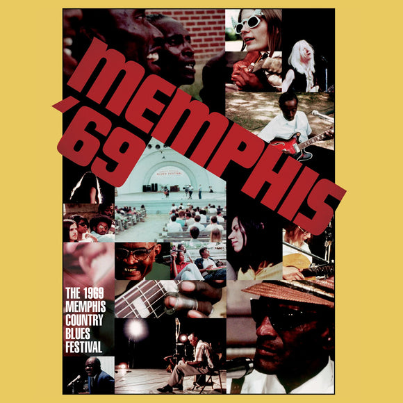 Memphis '69 DVD on Fat Possum Records (the cover artwork is made up of several colour stills from the film featuring performers and audience members; the film title is printed in bold red text diagonally across the images)